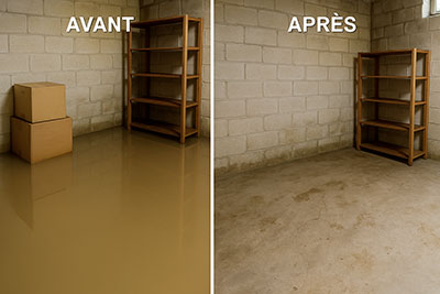 Inondation d’une cave à Paris après fortes pluies